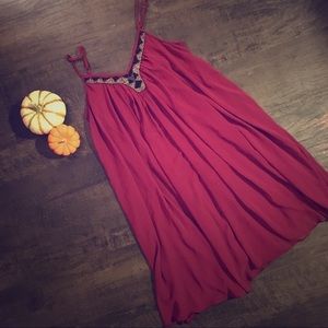 Beaded Maroon Tunic Top